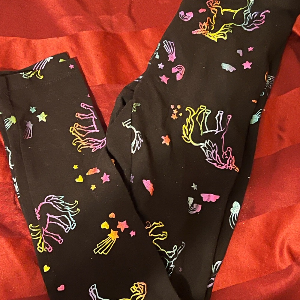 Colorful Unicorn Print Kids Leggings